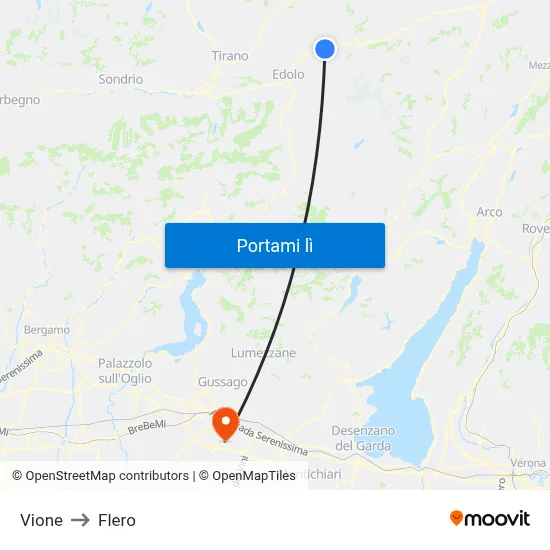 Vione to Flero map