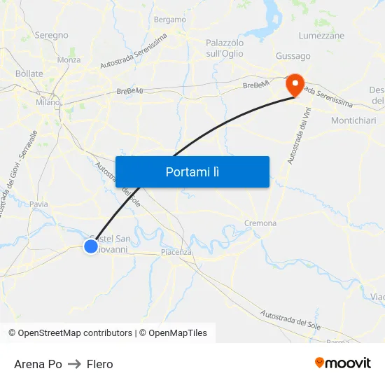 Arena Po to Flero map