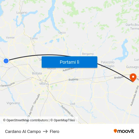 Cardano Al Campo to Flero map