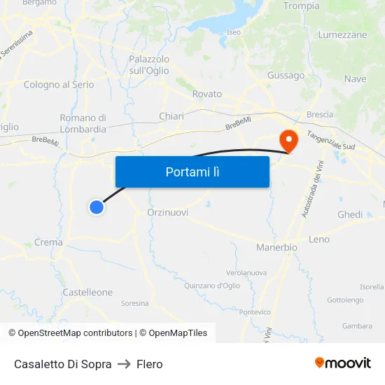 Casaletto Di Sopra to Flero map