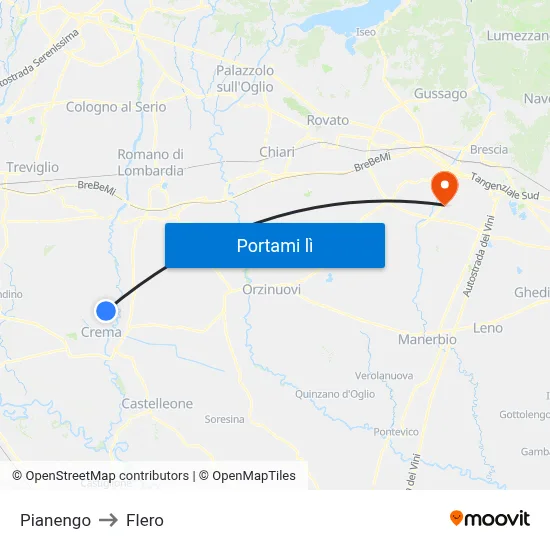 Pianengo to Flero map
