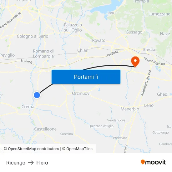 Ricengo to Flero map