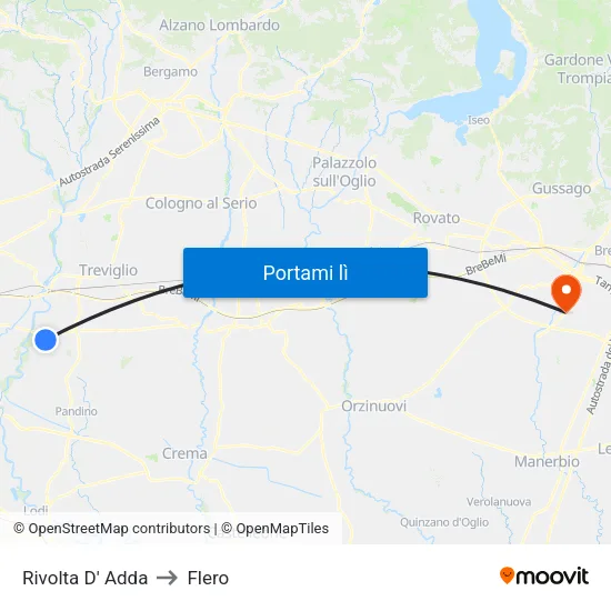 Rivolta D' Adda to Flero map