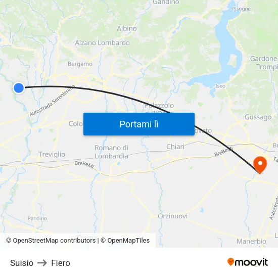 Suisio to Flero map