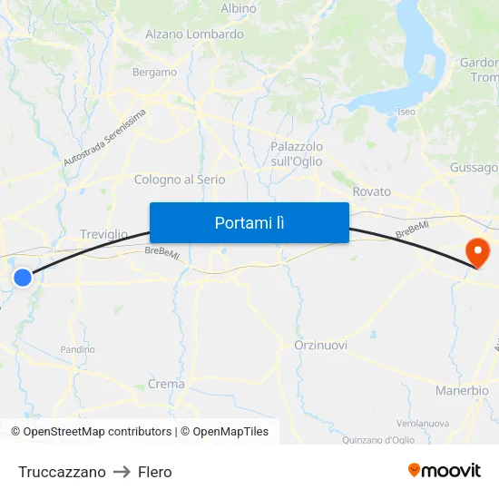 Truccazzano to Flero map