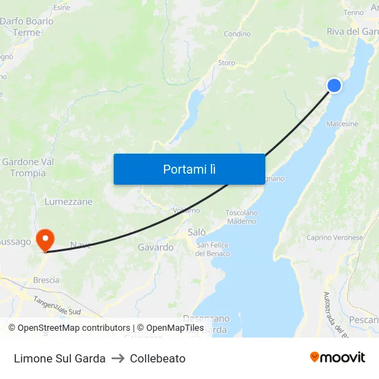 Limone Sul Garda to Collebeato map