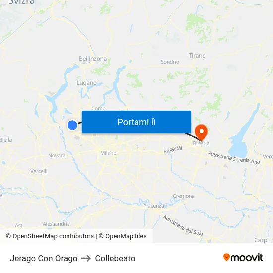 Jerago Con Orago to Collebeato map