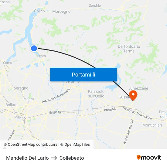 Mandello Del Lario to Collebeato map