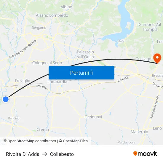 Rivolta D' Adda to Collebeato map