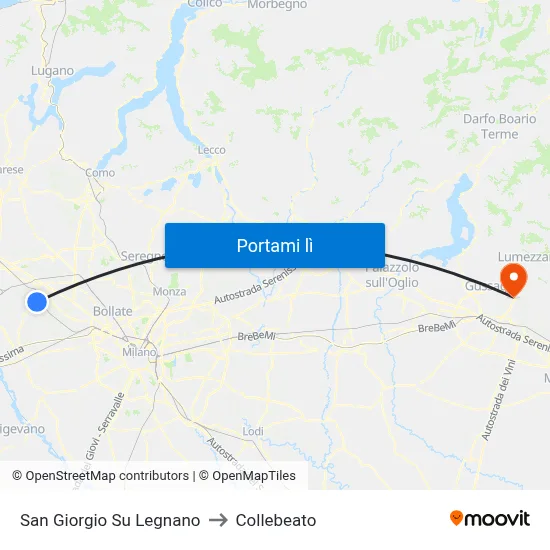 San Giorgio Su Legnano to Collebeato map