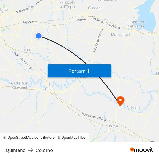 Quintano to Colorno map