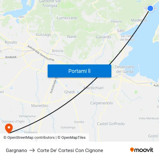 Gargnano to Corte De' Cortesi Con Cignone map