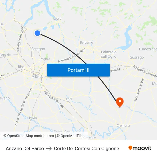 Anzano Del Parco to Corte De' Cortesi Con Cignone map