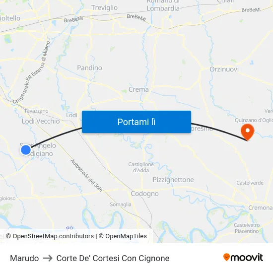 Marudo to Corte De' Cortesi Con Cignone map