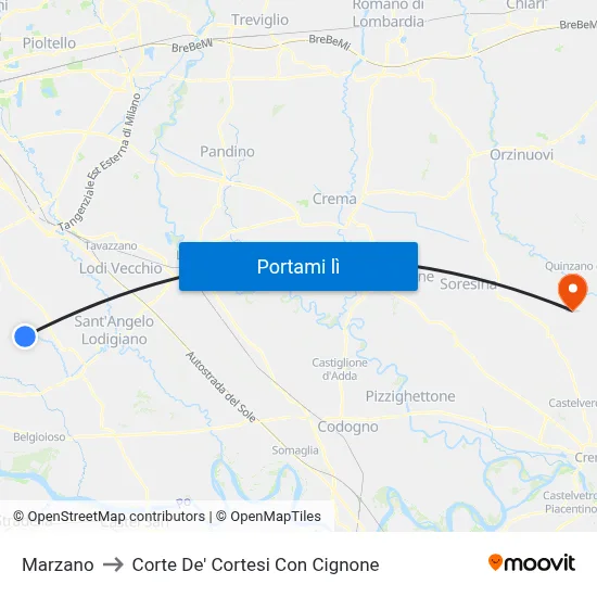 Marzano to Corte De' Cortesi Con Cignone map