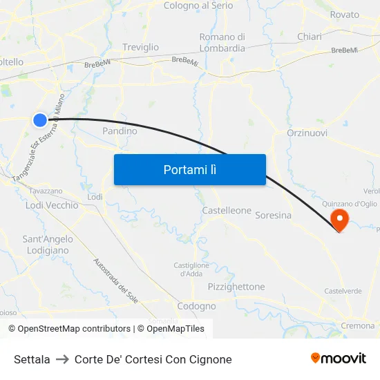 Settala to Corte De' Cortesi Con Cignone map