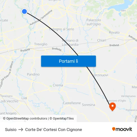Suisio to Corte De' Cortesi Con Cignone map