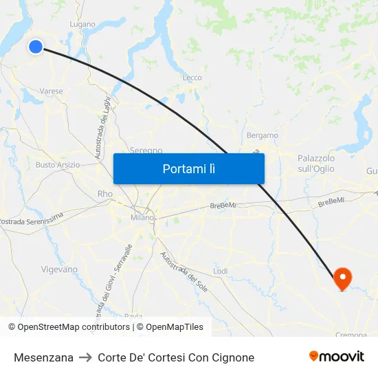 Mesenzana to Corte De' Cortesi Con Cignone map