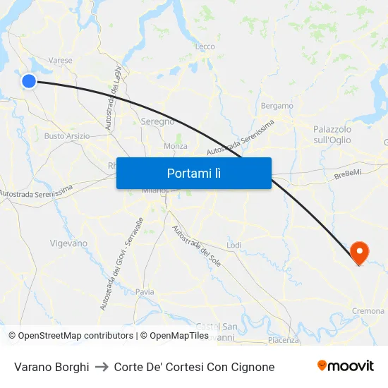 Varano Borghi to Corte De' Cortesi Con Cignone map