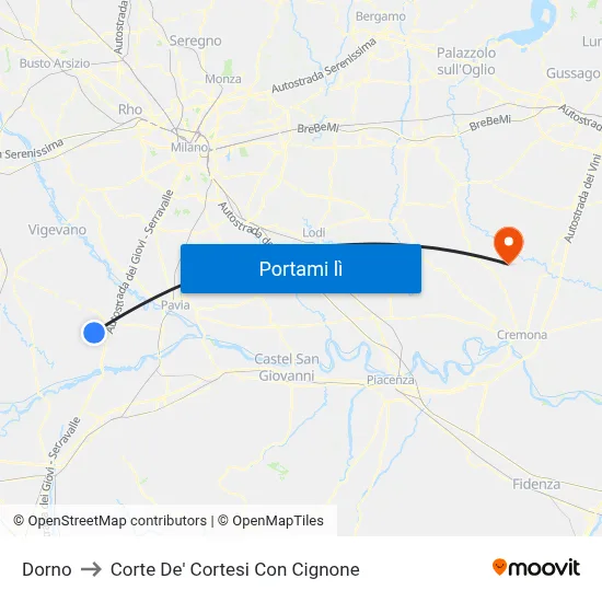 Dorno to Corte De' Cortesi Con Cignone map