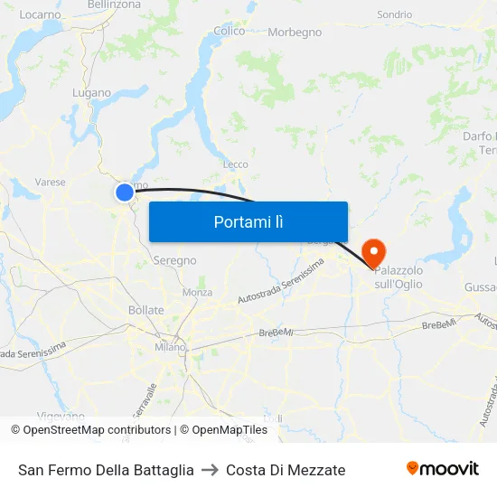 San Fermo Della Battaglia to Costa Di Mezzate map