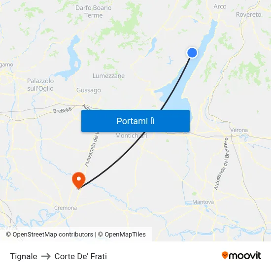 Tignale to Corte De' Frati map