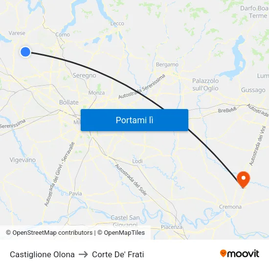 Castiglione Olona to Corte De' Frati map