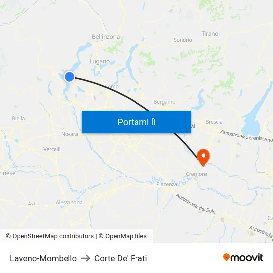 Laveno-Mombello to Corte De' Frati map