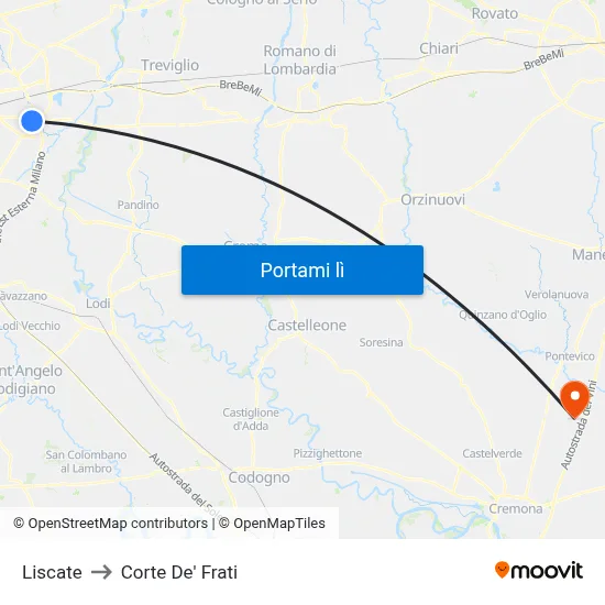 Liscate to Corte De' Frati map