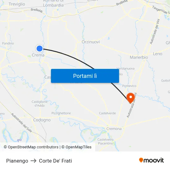 Pianengo to Corte De' Frati map