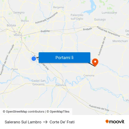 Salerano Sul Lambro to Corte De' Frati map