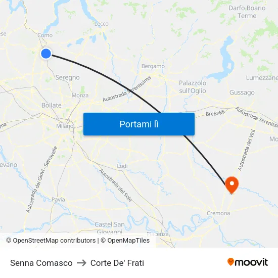 Senna Comasco to Corte De' Frati map