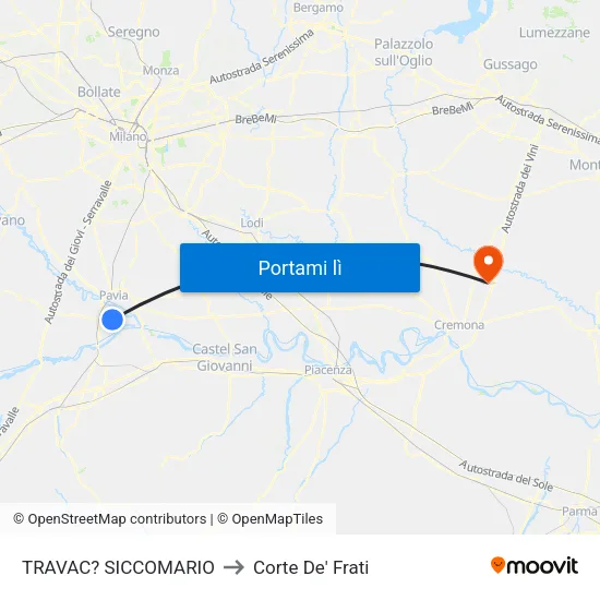 TRAVAC? SICCOMARIO to Corte De' Frati map