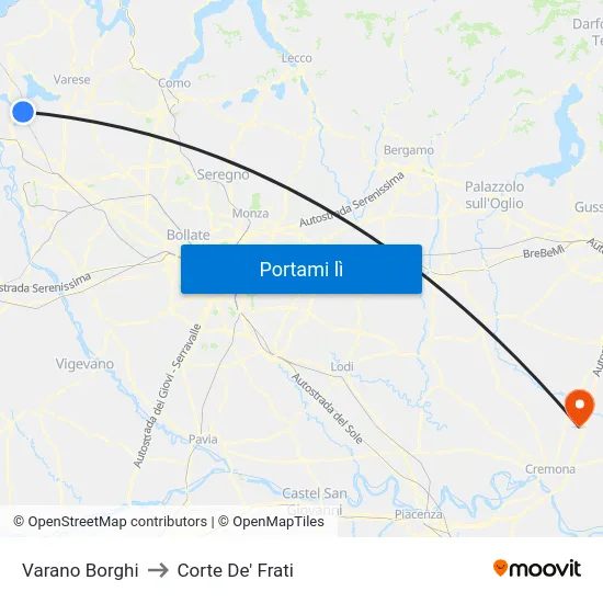 Varano Borghi to Corte De' Frati map