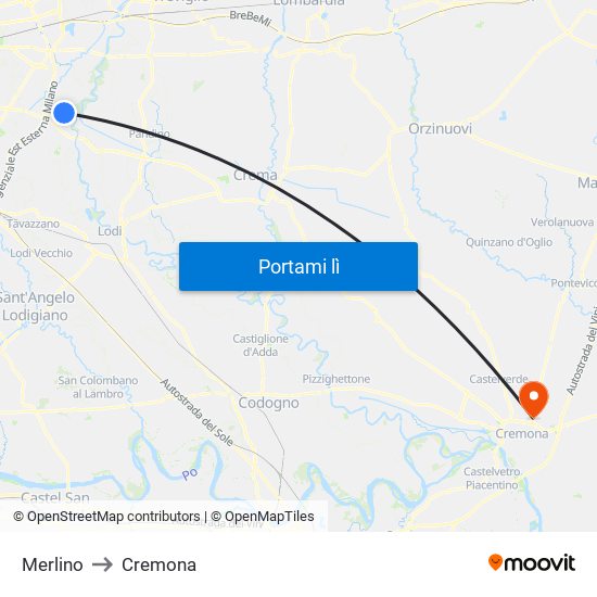 Merlino to Cremona map