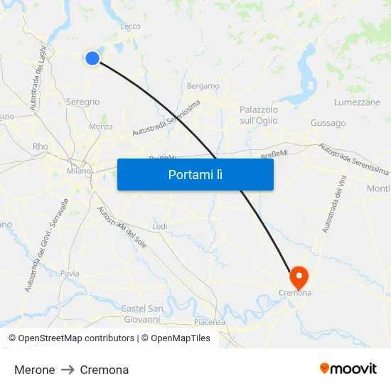 Merone to Cremona map