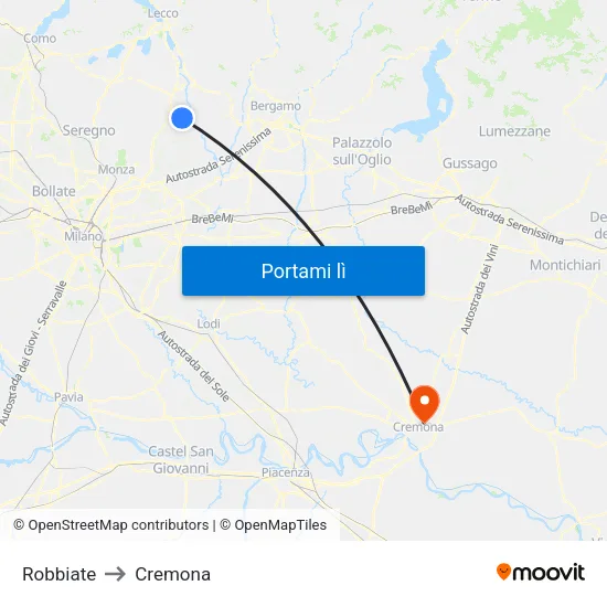 Robbiate to Cremona map