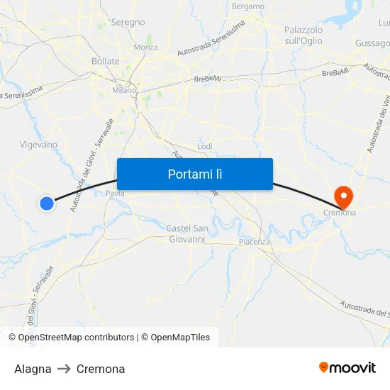 Alagna to Cremona map