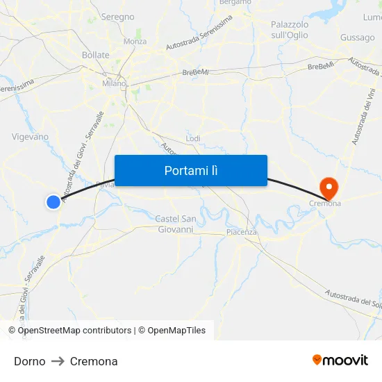 Dorno to Cremona map