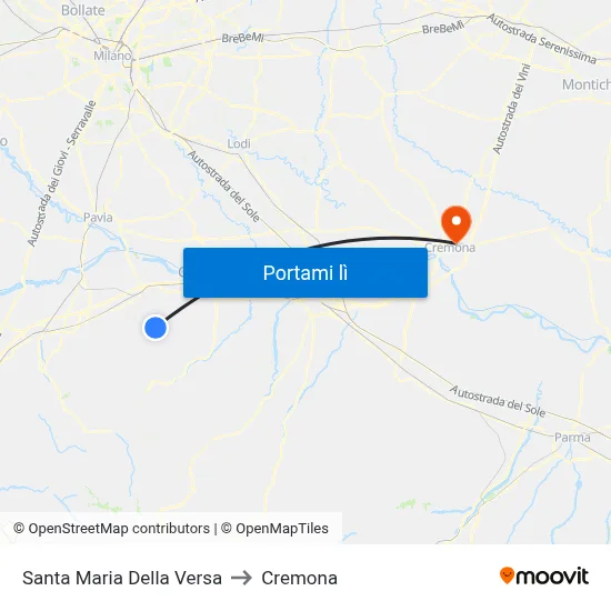 Santa Maria Della Versa to Cremona map