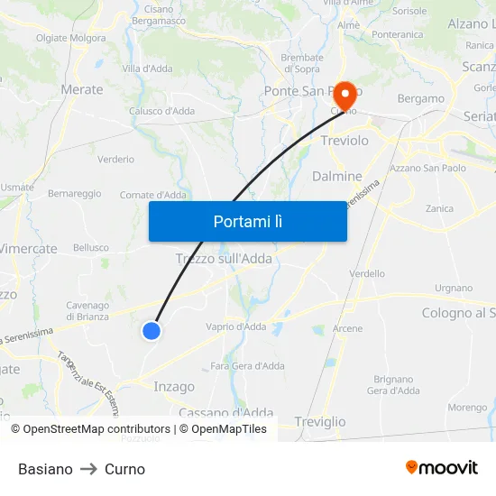 Basiano to Curno map