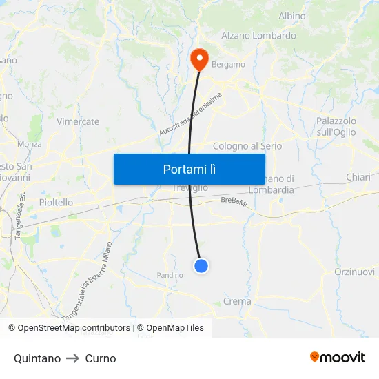 Quintano to Curno map
