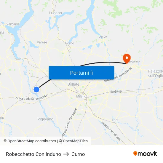 Robecchetto Con Induno to Curno map