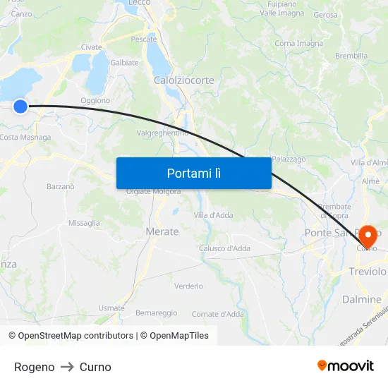 Rogeno to Curno map