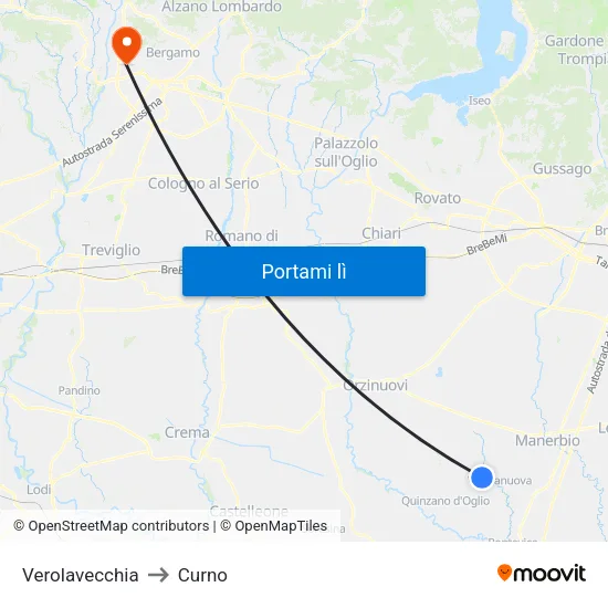 Verolavecchia to Curno map