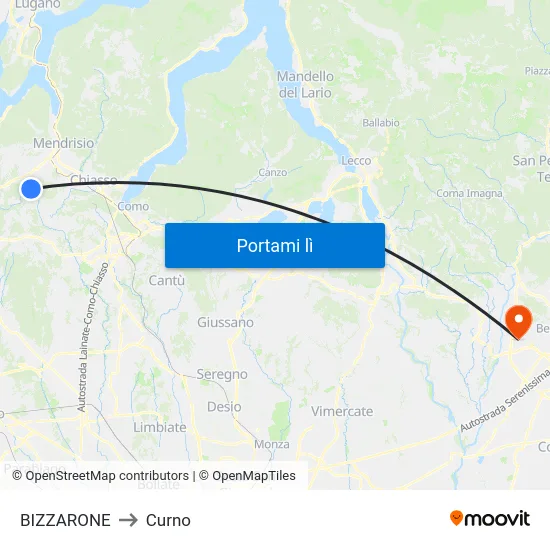 BIZZARONE to Curno map