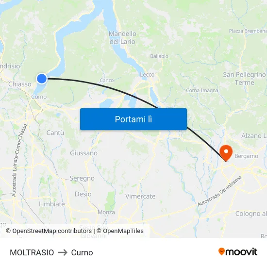 MOLTRASIO to Curno map