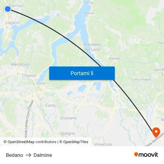 Bedano to Dalmine map