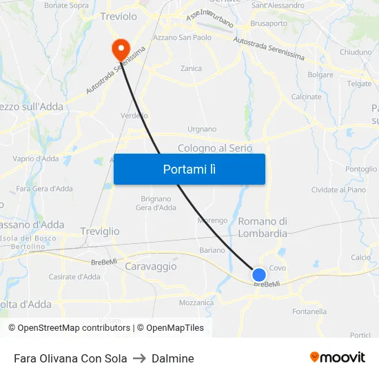 Fara Olivana Con Sola to Dalmine map