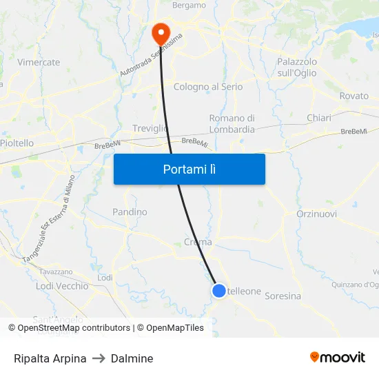 Ripalta Arpina to Dalmine map
